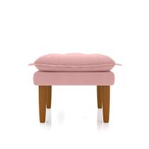 Puff Banquinho Apoio Para Os Pés Luxo Suede Rosa Bebe