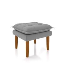 Puff Banquinho Apoio Para Os Pés Luxo Veludo Prata