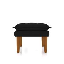 Puff Banquinho Apoio Para Os Pés Luxo Veludo Preto