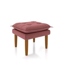 Puff Banquinho Apoio Para Os Pés Luxo Veludo Rose
