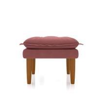 Puff Banquinho Apoio Para Os Pés Luxo Veludo Rose Puff Banquinho Apoio Para Os Pés Luxo Veludo Rose