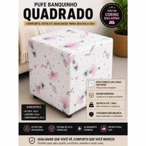 Puff Banquinho Quadrado Bailarina Reforçado Decorativo Sala Quarto Escritório Puff Banquinho Quadrado Bailarina Reforçado Decorativo Sala Quarto Escritório