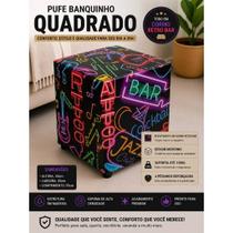 Puff Banquinho Quadrado Retro Bar Reforçado Decorativo Sala Quarto Escritório Puff Banquinho Quadrado Retro Bar Reforçado Decorativo Sala Quarto Escritório