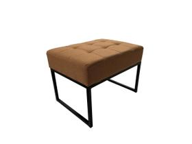 Puff Base Aluminio Tommy Sued Azul Turquesa - Kimi Design