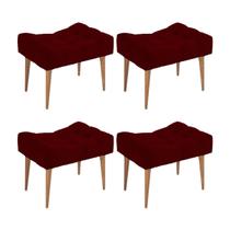 Puff Base Aluminio Tommy Sued Bege - Kimi Design