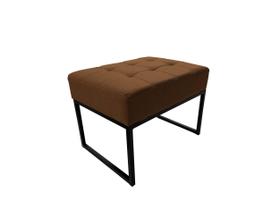 Puff Base Aluminio Tommy Sued Cinza Claro - Kimi Design