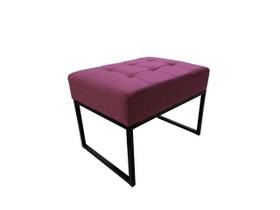 Puff Base Aluminio Tommy Veludo Capuccino - Kimi Design