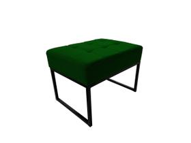 Puff Base Aluminio Tommy Veludo Cinza Claro - Kimi Design