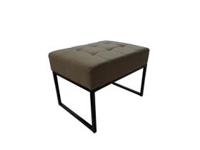 Puff Base Aluminio Tommy Veludo Marrom - Kimi Design