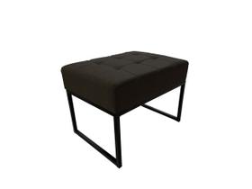 Puff Base Aluminio Tommy Veludo Rosa - Kimi Design