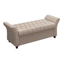 Puff Baú 140cm Charles Linho Bege - Sallar Home