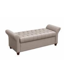 Puff Baú 160cm Charles material sintético Cinza - Sallar Home Puff Baú 160cm Charles material sintético Cinza - Sallar Home
