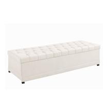 Puff Baú 90cm Hermione material sintético Off White - Sallar Home Puff Baú 90cm Hermione material sintético Off White - Sallar Home