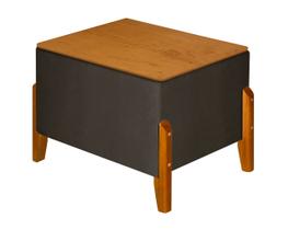 Puff Baú Banco Decorativo Pés Madeira Recamier Decoração Closet Quarto Sala Nicho Organizador Calçadeira Roupas Quadrado Elegante Penteadeira