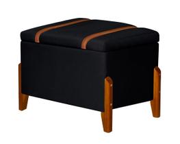 Puff Baú Banco Pés Madeira Recamier Decoração Closet Quarto Sala Nicho Caixa Organizador Calçadeira Roupas Retangular Quadrado Elegante Penteadeira
