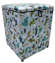 Puff BAÚ Banqueta Cubo material sintético Quadrado Decorativo