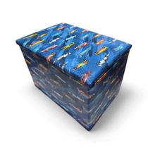 Puff Baú Banqueta Retangular Organizar E Decorar 55Cm Carrin