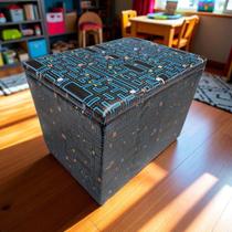 Puff Baú Banqueta Retangular Organizar e Decorar 55cm