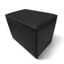 Puff Baú Banqueta Retangular Organizar E Decorar 55Cm Preto