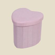 Puff Baú Coração Rosa 27x27cm - ABABY