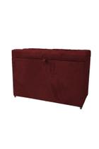 Puff baú decorativo em veludo 68 cm - bordo - 100% mdf