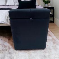 Puff Baú Decorativo Quadrado Para Sala Quarto Suede Preto Madelina Decor Puff Baú Decorativo Quadrado Para Sala Quarto Suede Preto Madelina Decor