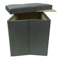 Puff Baú Dobrável Prático e muito útil em Suede