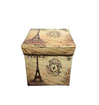 puff baú estampa vintage de Paris
