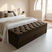 Puff Baú (Gaveta) 120x40x45cm Na cor Marrom Escuro (Calçadeira) Perfeito para o Seu Lar Puff Baú (Gaveta) 120x40x45cm Na cor Marrom Escuro (Calçadeira) Perfeito para o Seu Lar