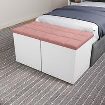 Puff Bau Guarda Objeto Quadrado Sala Quarto Cama - PEK