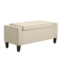 Puff Baú HOMCOM 92 cm Linho Bege
