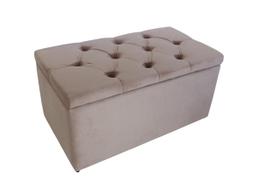 Puff Baú Infantil (Solteiro) 90x50x45cm Na cor Rosê no Tecido Veludo Liso