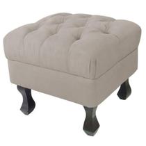 Puff Baú Luís XV SRJ Suede Cor bege