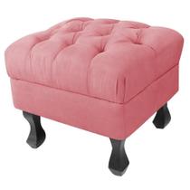 Puff Baú Luís XV SRJ Suede Cor Rosê