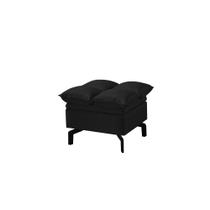 Puff Baú Luxor Pés de Aço Preto 63 X 63cm Veludo Preto