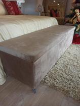 Puff Baú - Marrom de Veludo