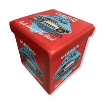 Puff Baú Mini Quadrado Desmontável Infantil Quarto Criança