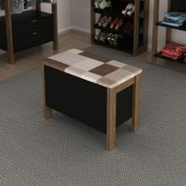 Puff Baú Multiuso 65x48cm Preto NogalTecno Mobili