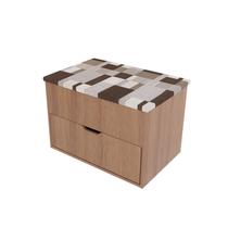 Puff Baú Organizador 68x49,5x45 cm Amêndoa Tecido 1013