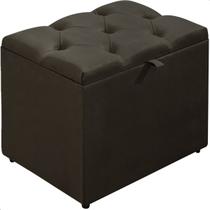 Puff Baú Organizador Atena Estofado Capitonê Veludo Marrom Puff Baú Organizador Atena Estofado Capitonê Veludo Marrom