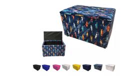 Puff Bau Organizador E Decorativo 58x36x43 Ideal para Guardar Brinquedos de Crianças