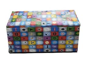 Puff Bau Organizador E Decorativo 58x36x43 Ideal para Guardar Brinquedos de Crianças