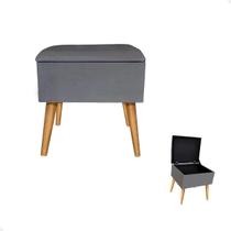 Puff Baú para Quarto Sala Organizador Decoração Tecido Veludo Premium
