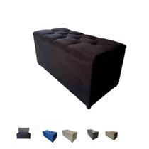 Puff Bau pé de cama 90 cm suede capitone porta objetos e brinquedos