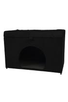 Puff baú pet casa p/ cachorros e gatos em material sintetico preto Puff baú pet casa p/ cachorros e gatos em material sintetico preto