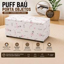 Puff Baú Porta Objetos Médio BAILARINA Organizador Reforçado Decorativo Puff Baú Porta Objetos Médio BAILARINA Organizador Reforçado Decorativo