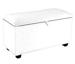 Puff Baú Porta Objetos Médio - Branco