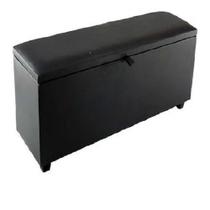 Puff Baú Porta Objetos Médio - Preto