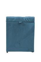 Puff baú quadrado 1 lugar 36x36 cm azul aço Puff baú quadrado 1 lugar 36x36 cm azul aço