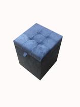 Puff baú quadrado 1 lugar 36x36 cm azul Puff baú quadrado 1 lugar 36x36 cm azul